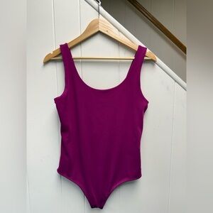Express Fuchsia Body Contour Scoop Neck Body Suit
